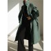 Stylish Army Green Stand Collar Button Pockets Trench Coats Long Sleeve