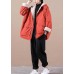 Fashion Orange hooded zippered Pockets Loose Winter parkas Coat Fashion Orange hooded zippered Pockets Loose Winter parkas Coat