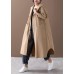 Modern hooded Large pockets fine clothes For Women khaki baggy coat
