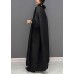 Boutique Black Oversized Pockets Jacquard Silk Trench Coats Fall