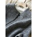 Fine Grey Plaid O-Neck Button Fall Woolen Three Quarter sleeve parka