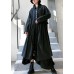 Loose lapel Cinched fine coats women black baggy coat Loose lapel Cinched fine coats women black baggy coat