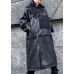 New oversized long jackets winter coats black zippered wool overcoat