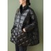 Boutique Chocolate zippered Pockets Loose Winter Down Coat Boutique Chocolate zippered Pockets Loose Winter Down Coat