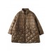Boutique Chocolate zippered Pockets Loose Winter Down Coat Boutique Chocolate zippered Pockets Loose Winter Down Coat