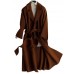 Luxury Oversize Trench Coat  Coat Brown Notched Tie Waist Woolen Coat Women