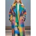 French Rainbow Oversized Double Breast Woolen Trench Fall