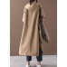 Modern hooded Large pockets fine clothes For Women khaki baggy coat