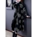 Boutique Black Patchwork Dot Print Loose Fall Long sleeve Coat