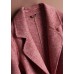 Unique rose plaid Fine tunics for women Neckline Notched pockets coat
