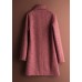 Unique rose plaid Fine tunics for women Neckline Notched pockets coat