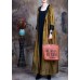 Beautiful Yellow Hooded Print Satin trench coats Spring