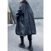New oversized long jackets winter coats black zippered wool overcoat