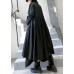 Loose lapel Cinched fine coats women black baggy coat Loose lapel Cinched fine coats women black baggy coat
