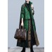 Boutique Green Print Pockets Thick Cotton Winter Long sleeve Coat Boutique Green Print Pockets Thick Cotton Winter Long sleeve Coat