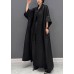 Boutique Black Oversized Pockets Jacquard Silk Trench Coats Fall