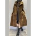 Chic Coffee Pockets Button Corduroy Loose Fall Long sleeve Coats