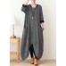 vintage gray woolen coats oversized Winter coat v neck asymmetric winter women coats