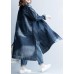 Chic side open Fine coats women denim blue loose jackets fall