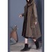 Chic Coffee Loose zippered Button Fall Hoodie Coat trench coats