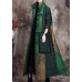 Boutique Green Print Pockets Thick Cotton Winter Long sleeve Coat Boutique Green Print Pockets Thick Cotton Winter Long sleeve Coat