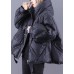 Beautiful Black hooded Loose zippered Warm Winter Duck Down Jacket Beautiful Black hooded Loose zippered Warm Winter Duck Down Jacket