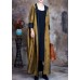 Beautiful Yellow Hooded Print Satin trench coats Spring