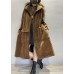 Chic Coffee Pockets Button Corduroy Loose Fall Long sleeve Coats