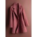 Unique rose plaid Fine tunics for women Neckline Notched pockets coat