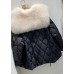 Women Green Fur Collar Oversized Duck Down Puffers Jackets Winter
