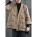 Caramel V Neck Button Thick fashion Winter Duck Down Jackets Caramel V Neck Button Thick fashion Winter Duck Down Jackets