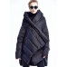 Black fashion Cloak asymmetrical design Thick Winter Duck Down Coat Black fashion Cloak asymmetrical design Thick Winter Duck Down Coat
