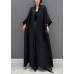 Boutique Black Oversized Pockets Jacquard Silk Trench Coats Fall