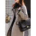 French Grey Double Breast Patchwork Woolen Trench Fall