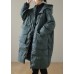 Plus Size Green hooded Zippered Pockets Winter Down Coat Long sleeve Plus Size Green hooded Zippered Pockets Winter Down Coat Long sleeve
