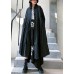 Loose lapel Cinched fine coats women black baggy coat Loose lapel Cinched fine coats women black baggy coat