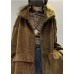 Chic Coffee Pockets Button Corduroy Loose Fall Long sleeve Coats