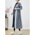Stylish Light Blue Double Breast Oversized Denim Trench Coats Fall